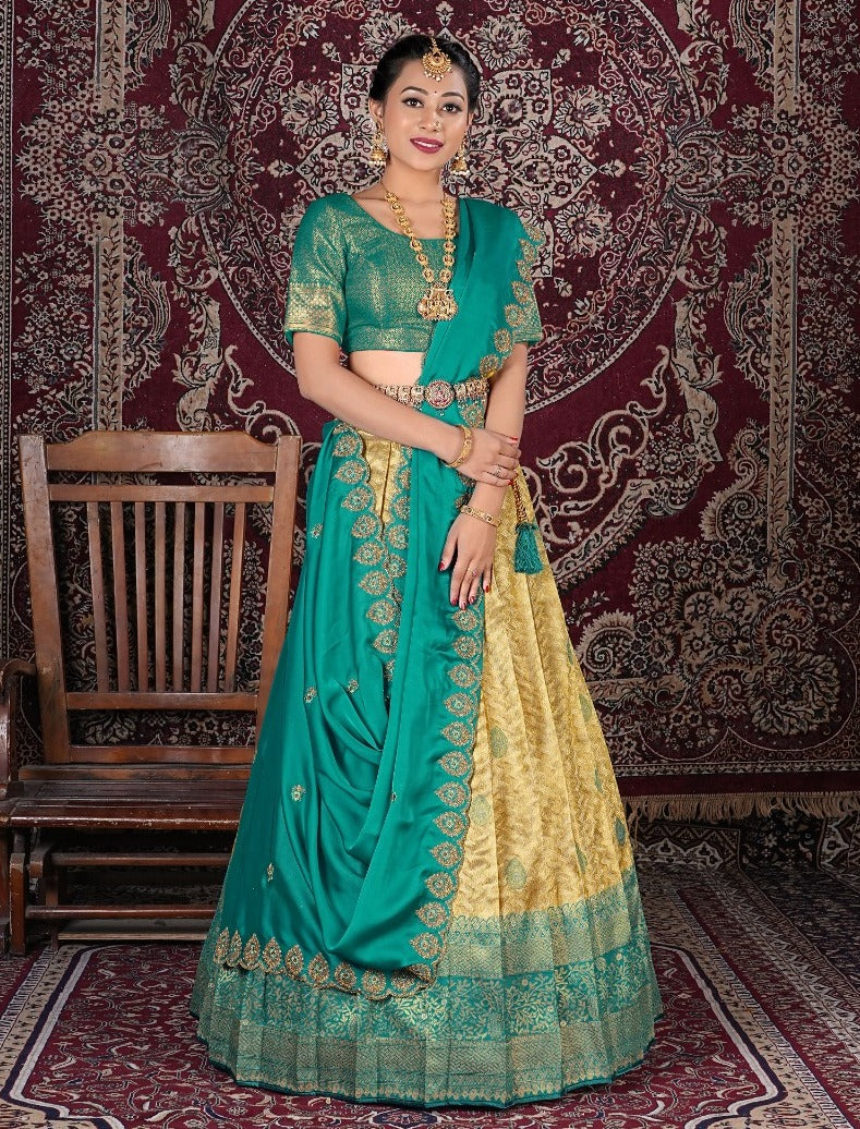 Latest Semi Stitched Banarasi Lehenga Choli