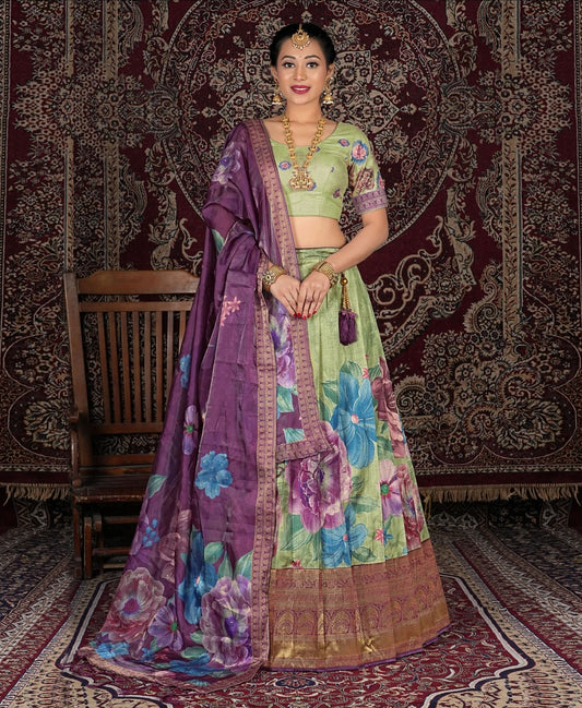 Latest Semi Stitched Banarasi Lehenga Choli