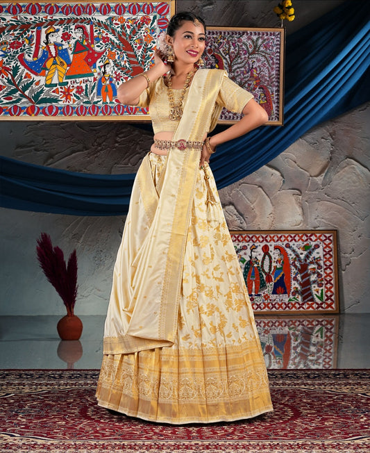 Latest Semi Stitched Banarasi Lehenga Choli