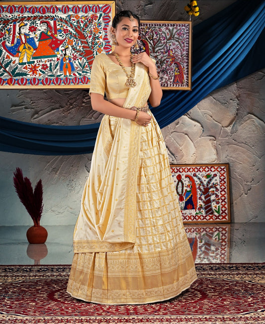 Latest Semi Stitched Banarasi Lehenga Choli