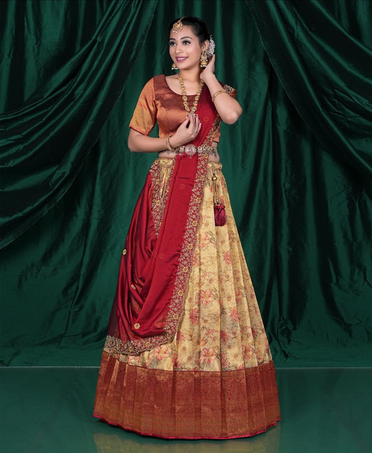 Latest Semi Stitched Banarasi Lehenga Choli