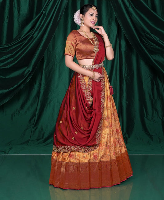 Latest Semi Stitched Banarasi Lehenga Choli