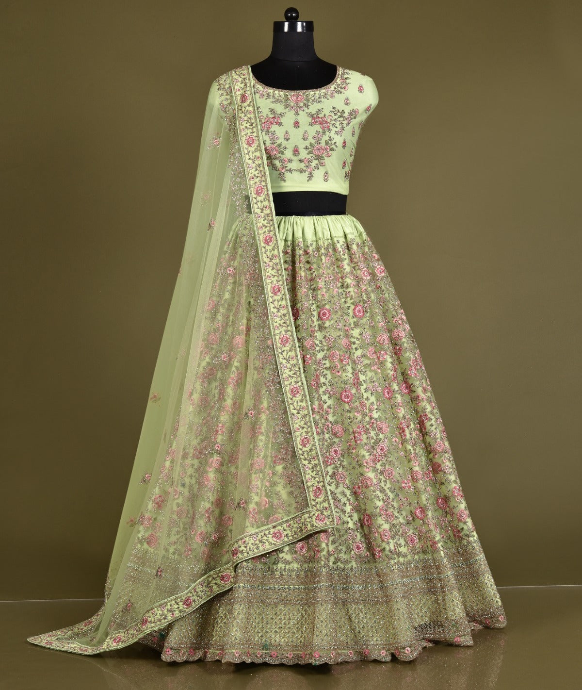 New Semi Stitiched Netted Lehenga Choli