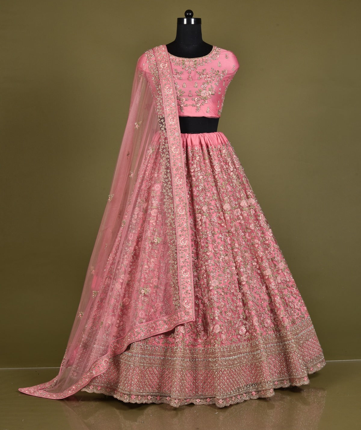 New Semi Stitiched Netted Lehenga Choli