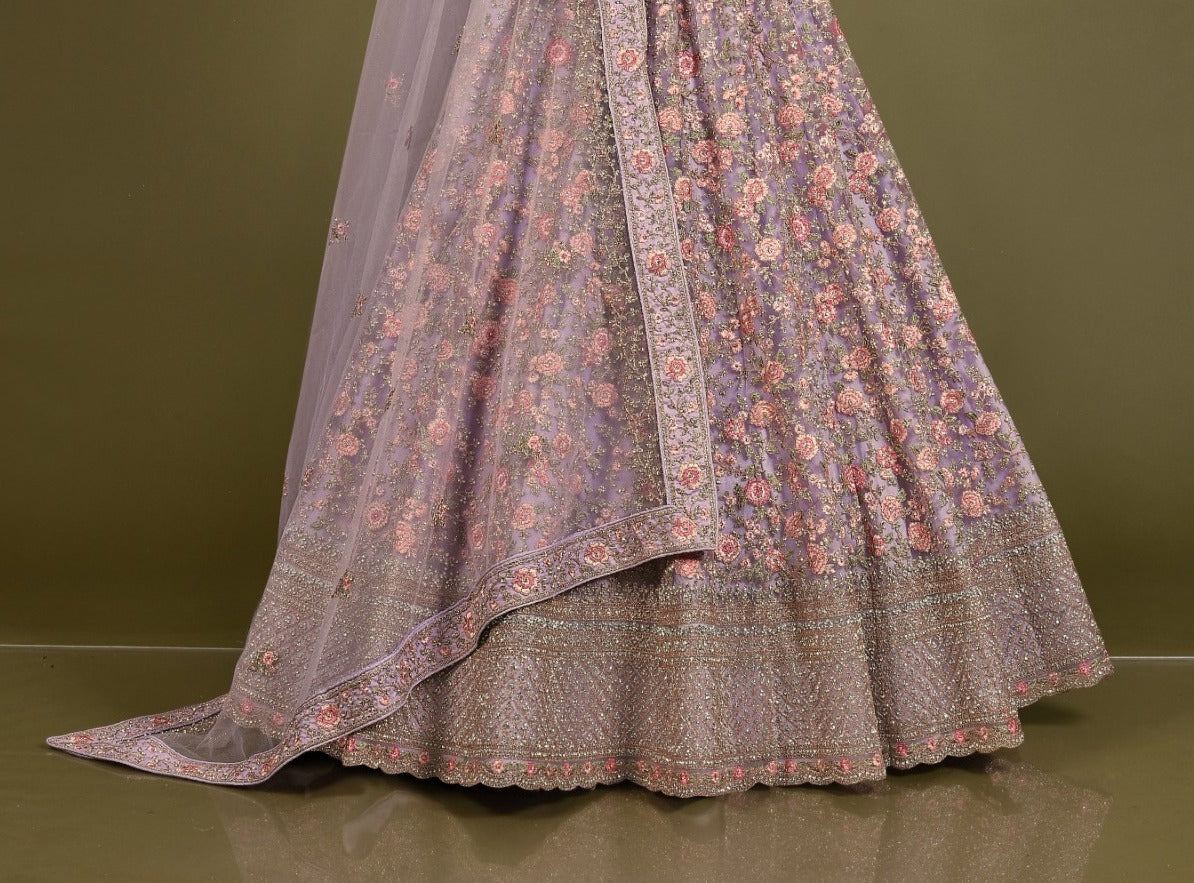 New Semi Stitiched Netted Lehenga Choli