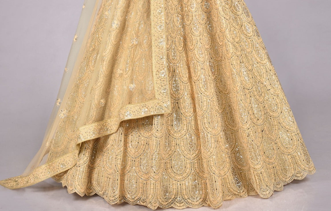 New Semi Stitiched Netted Lehenga Choli