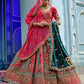 New Semi Stitiched Velvet Bridal Lehenga Choli