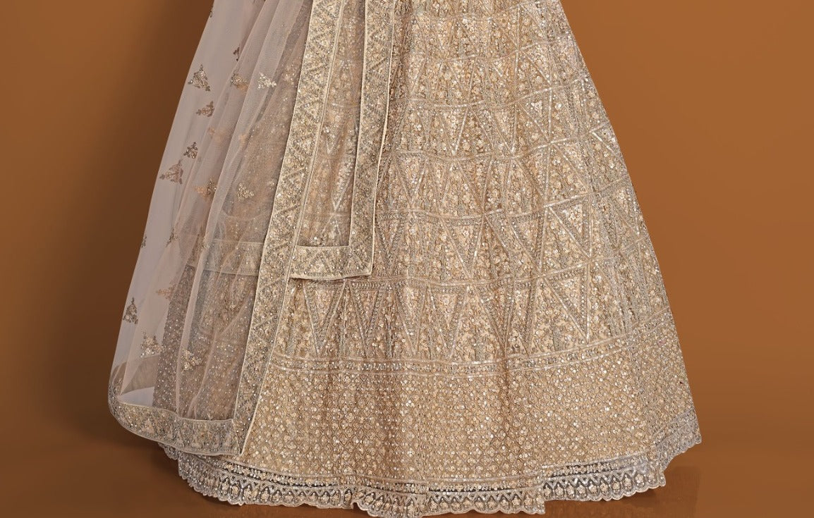 New Semi Stitiched Netted Lehenga Choli