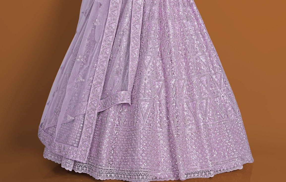 New Semi Stitiched Netted Lehenga Choli