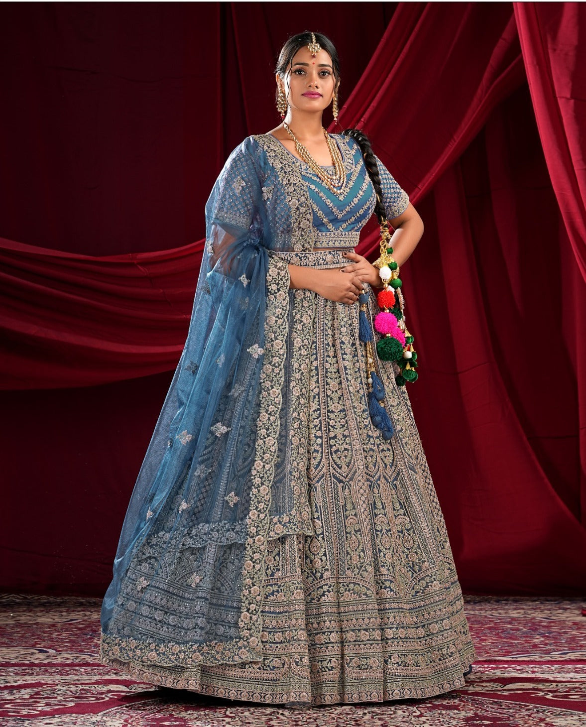 Latest Semi Stitched Netted Lehenga Choli