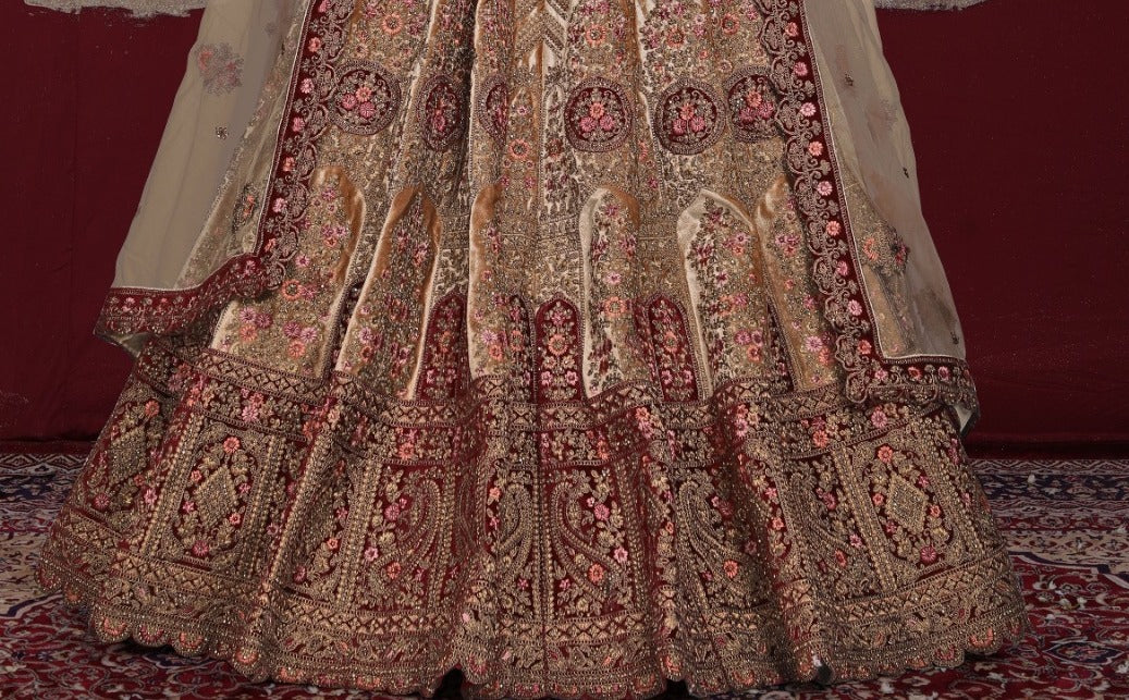 New Semi Stitiched Velvet Bridal Lehenga Choli