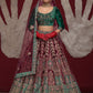 New Semi Stitiched Velvet Bridal Lehenga Choli