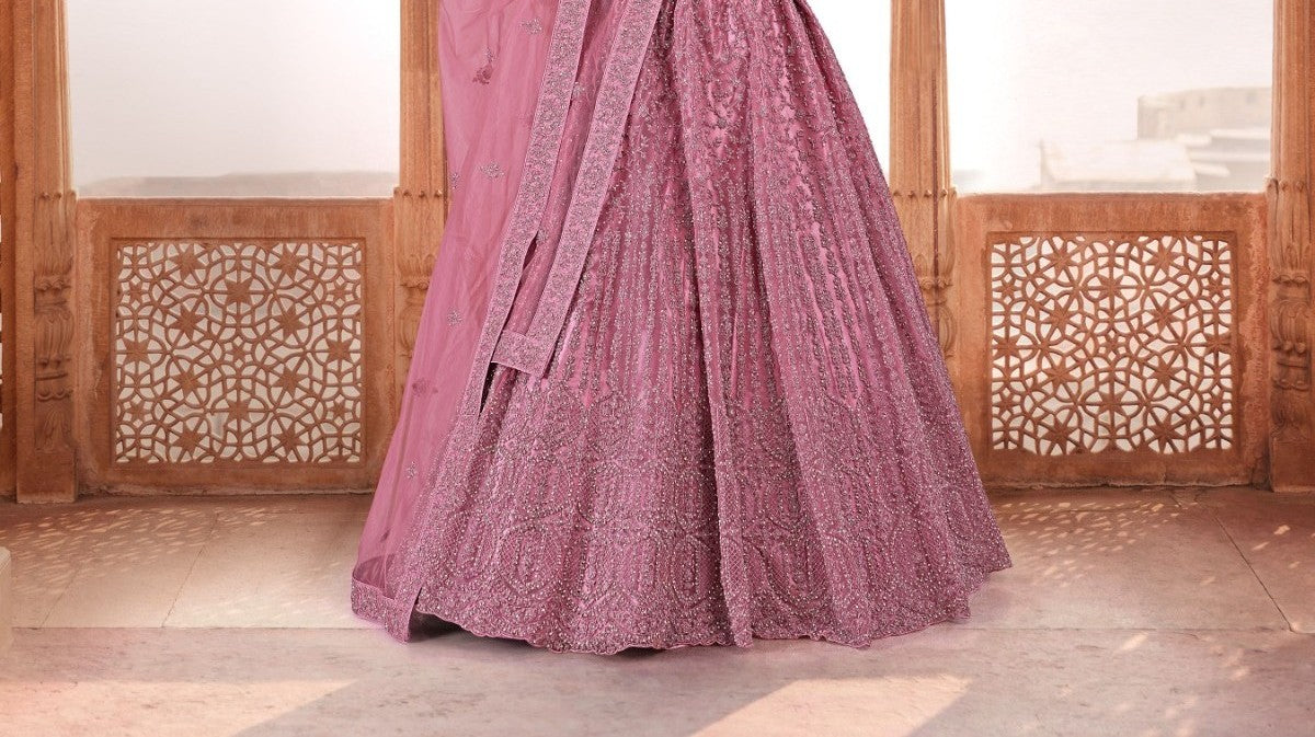 New Semi Stitiched Netted Lehenga Choli