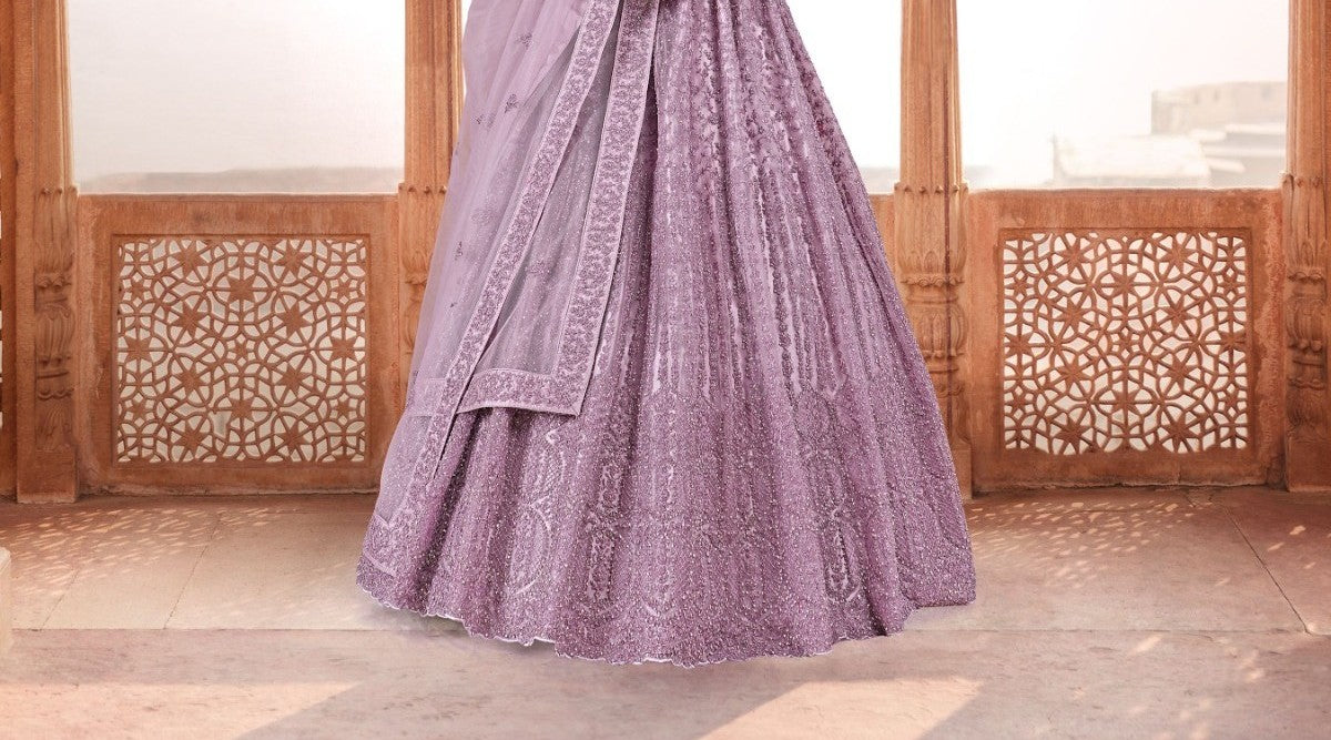 New Semi Stitiched Netted Lehenga Choli