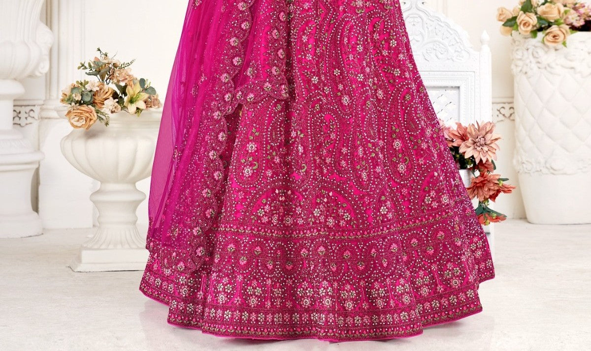 New Semi Stitiched Netted Lehenga Choli