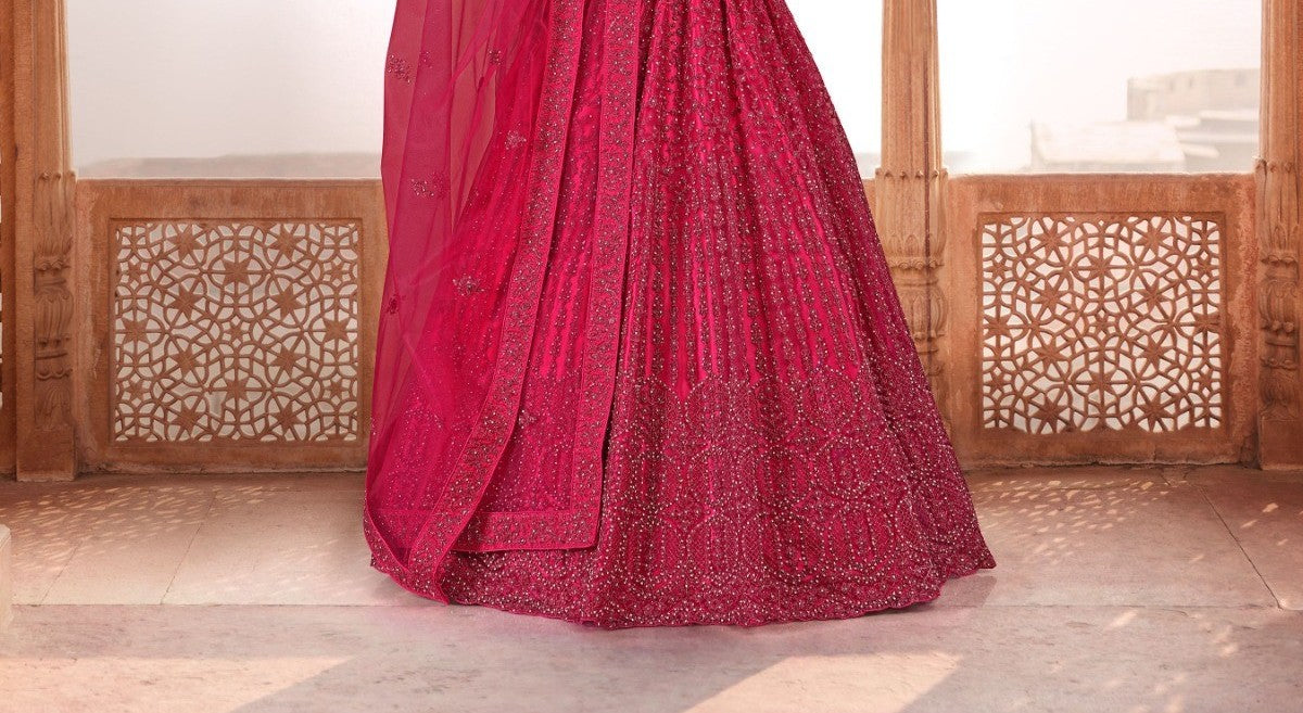 New Semi Stitiched Netted Lehenga Choli