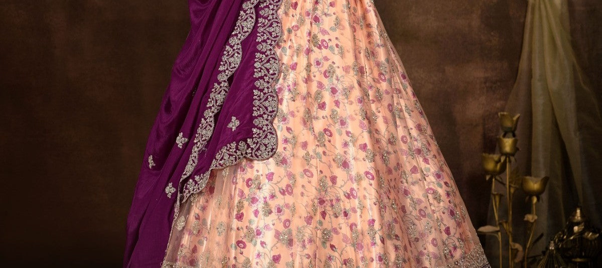 New Semi Stitiched Netted Lehenga Choli