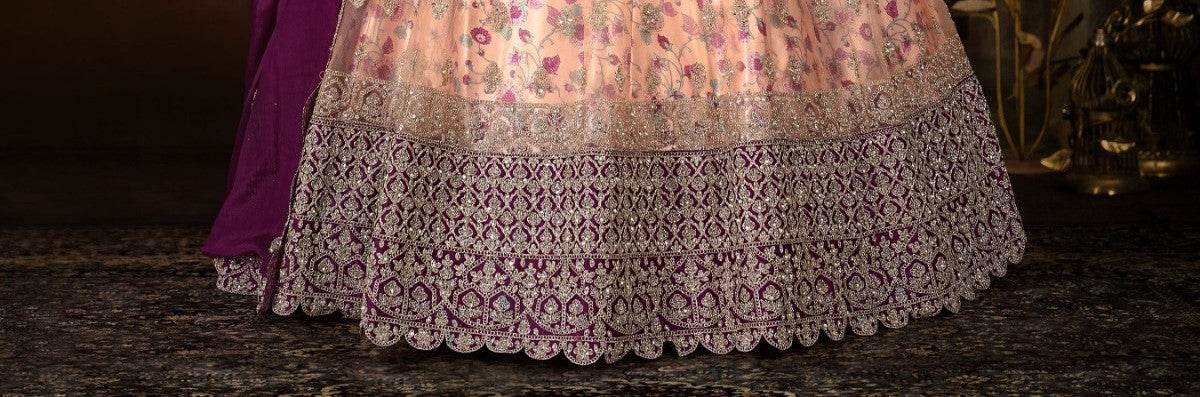 New Semi Stitiched Netted Lehenga Choli