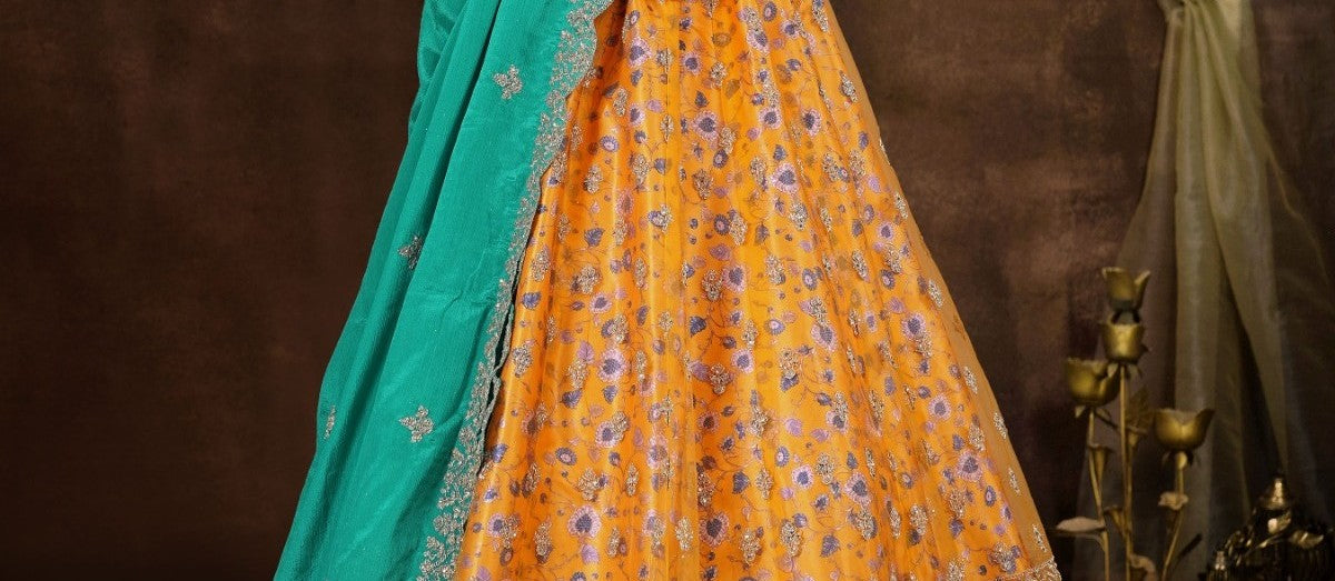 New Semi Stitiched Netted Lehenga Choli