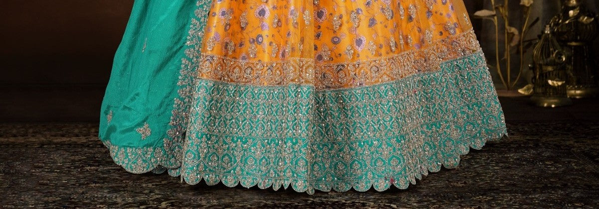 New Semi Stitiched Netted Lehenga Choli