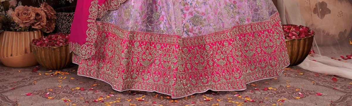 New Semi Stitiched Netted Lehenga Choli