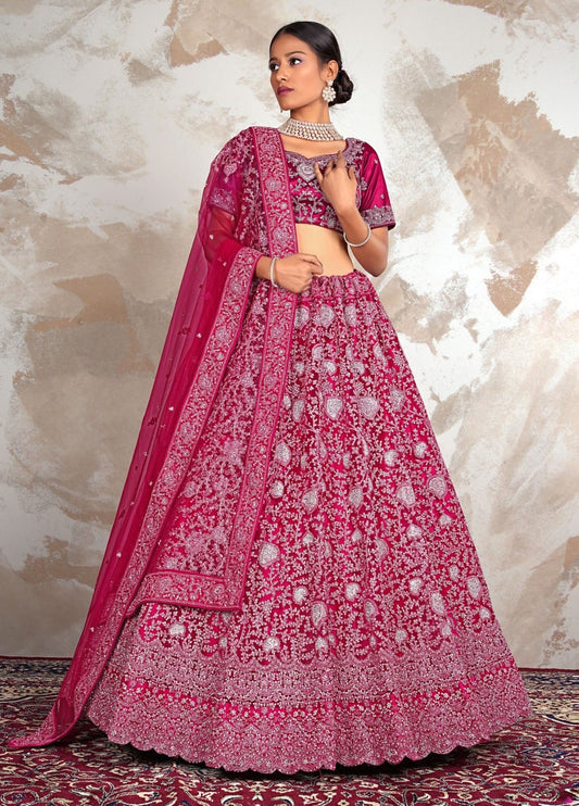 New Semi Stitiched Netted Lehenga Choli