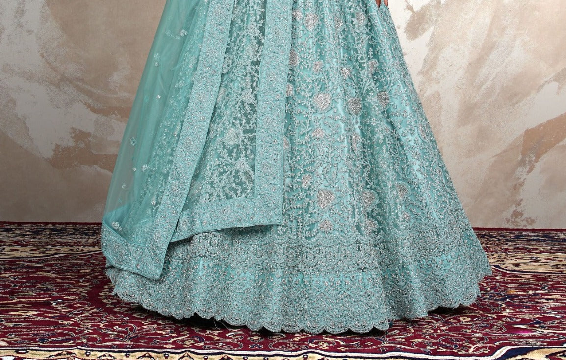 New Semi Stitiched Netted Lehenga Choli