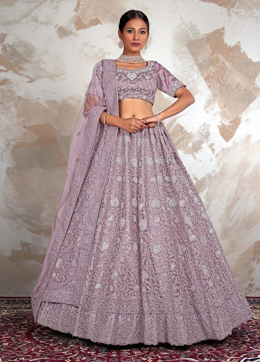 New Semi Stitiched Netted Lehenga Choli