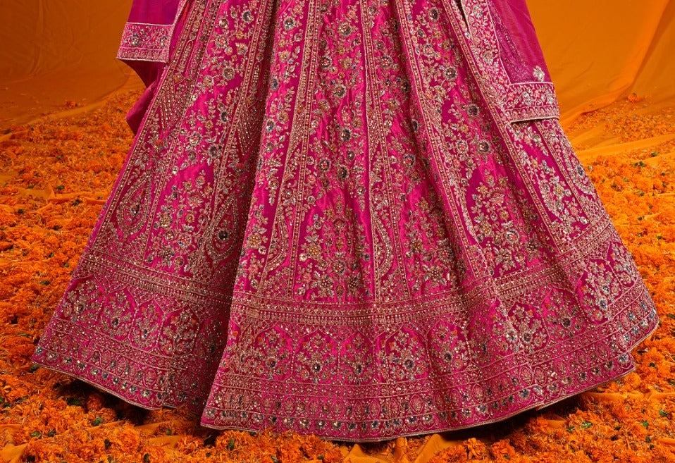 New Semi Stitiched Velvet Bridal Lehenga Choli