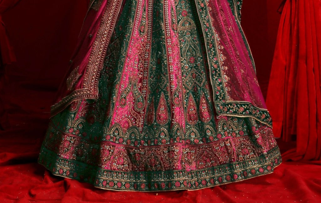 New Semi Stitiched Netted Lehenga Choli