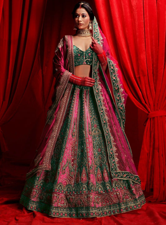 New Semi Stitiched Netted Lehenga Choli