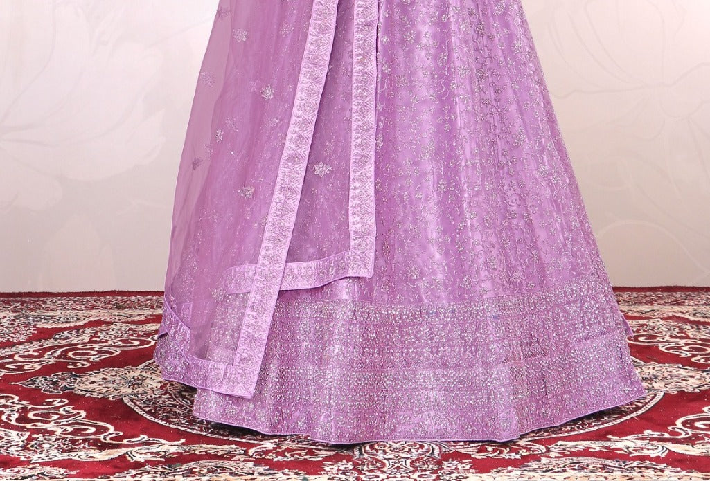 New Semi Stitiched Netted Lehenga Choli