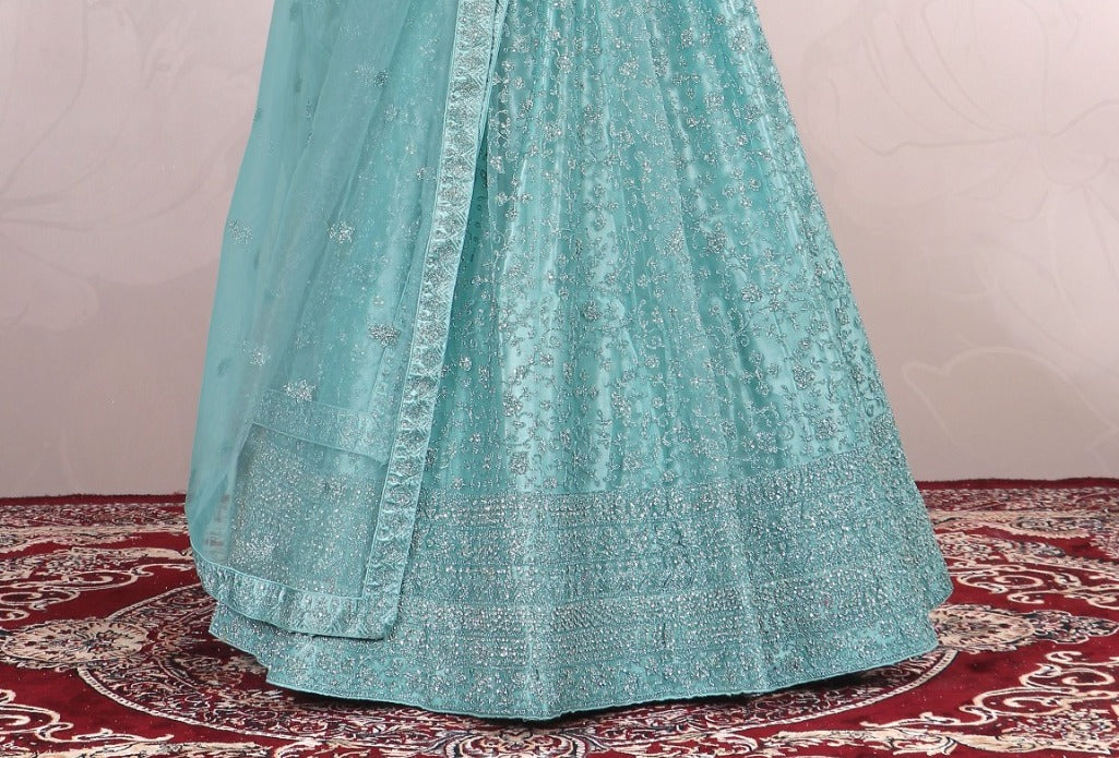 New Semi Stitiched Netted Lehenga Choli