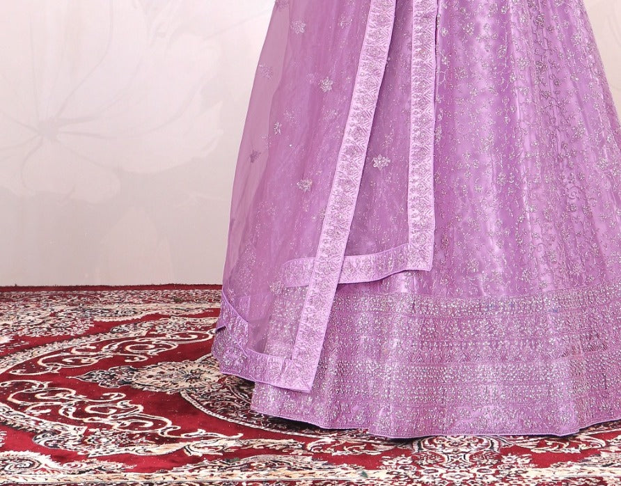 New Semi Stitiched Netted Lehenga Choli