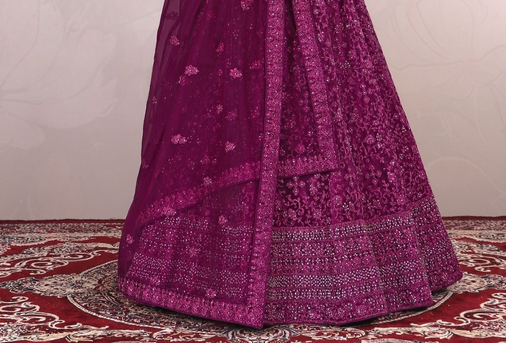 New Semi Stitiched Netted Lehenga Choli