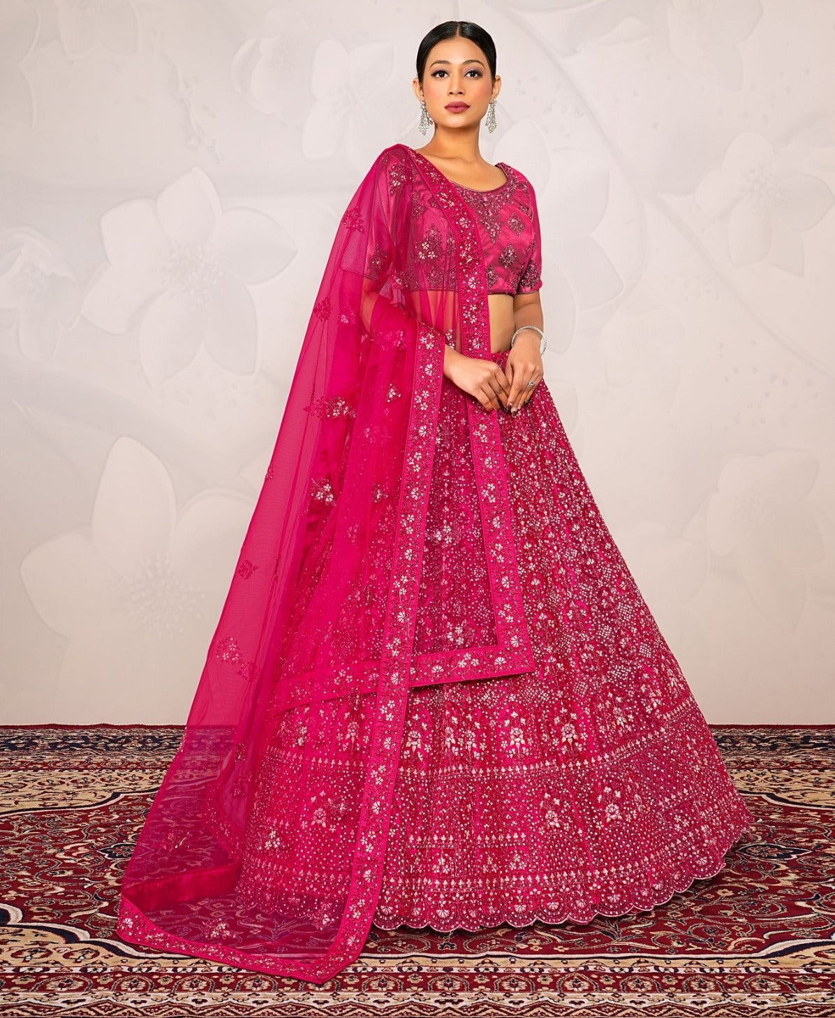 New Semi Stitiched Netted Lehenga Choli