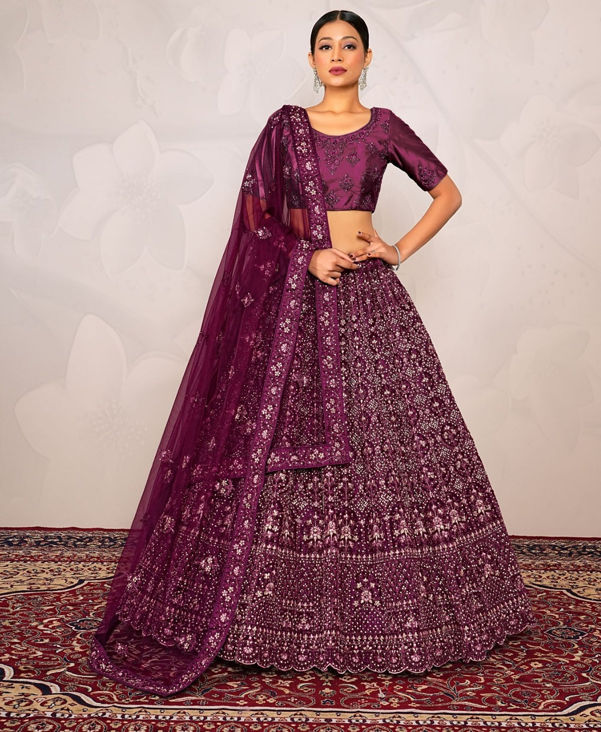 New Semi Stitiched Netted Lehenga Choli