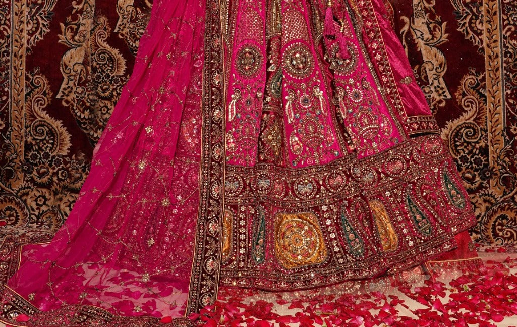 New Semi Stitiched Netted Lehenga Choli