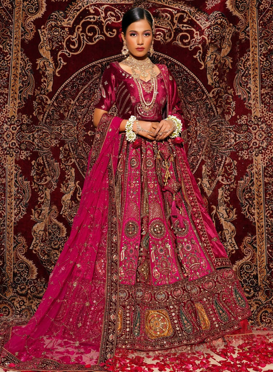 New Semi Stitiched Netted Lehenga Choli