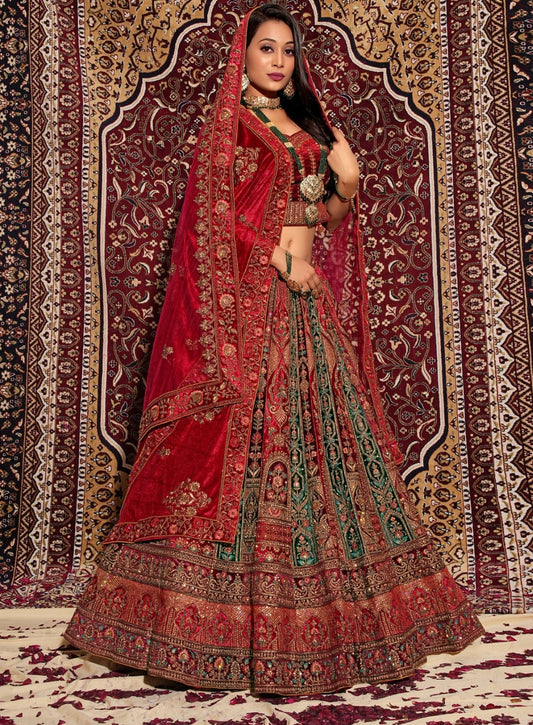 New Semi Stitiched Netted Lehenga Choli