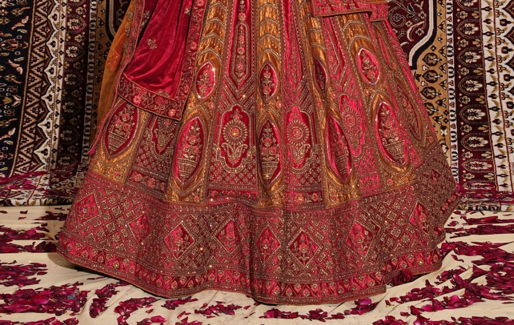 New Semi Stitiched Netted Lehenga Choli