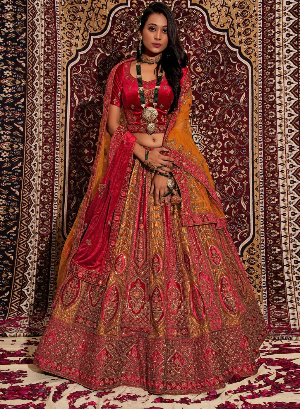 New Semi Stitiched Netted Lehenga Choli