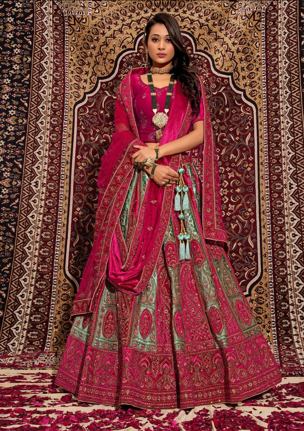 New Semi Stitiched Netted Lehenga Choli