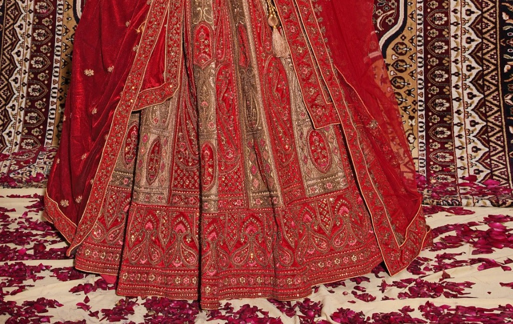 New Semi Stitiched Netted Lehenga Choli