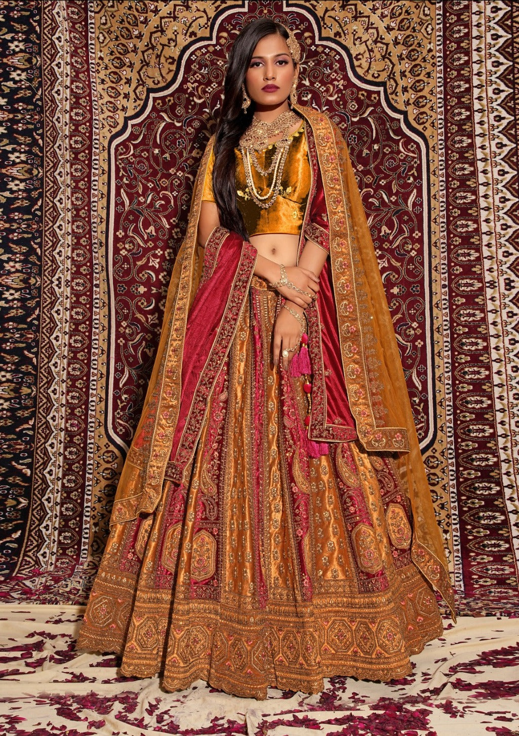 New Semi Stitiched Netted Lehenga Choli