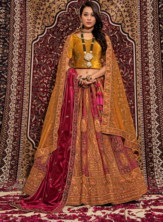 New Semi Stitiched Netted Lehenga Choli