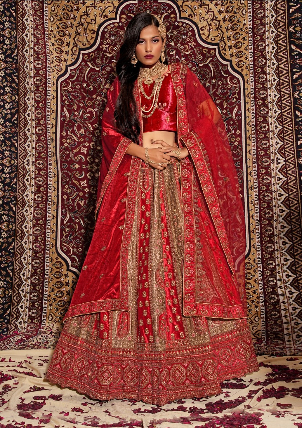 New Semi Stitiched Netted Lehenga Choli