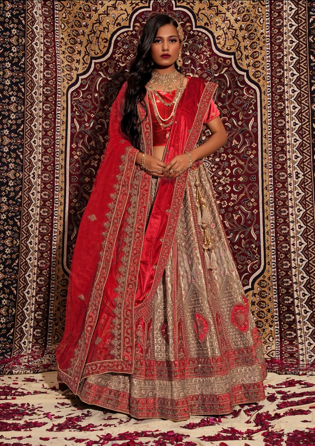 New Semi Stitiched Netted Lehenga Choli