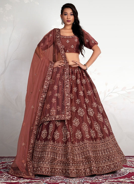 New Semi Stitiched Netted Lehenga Choli