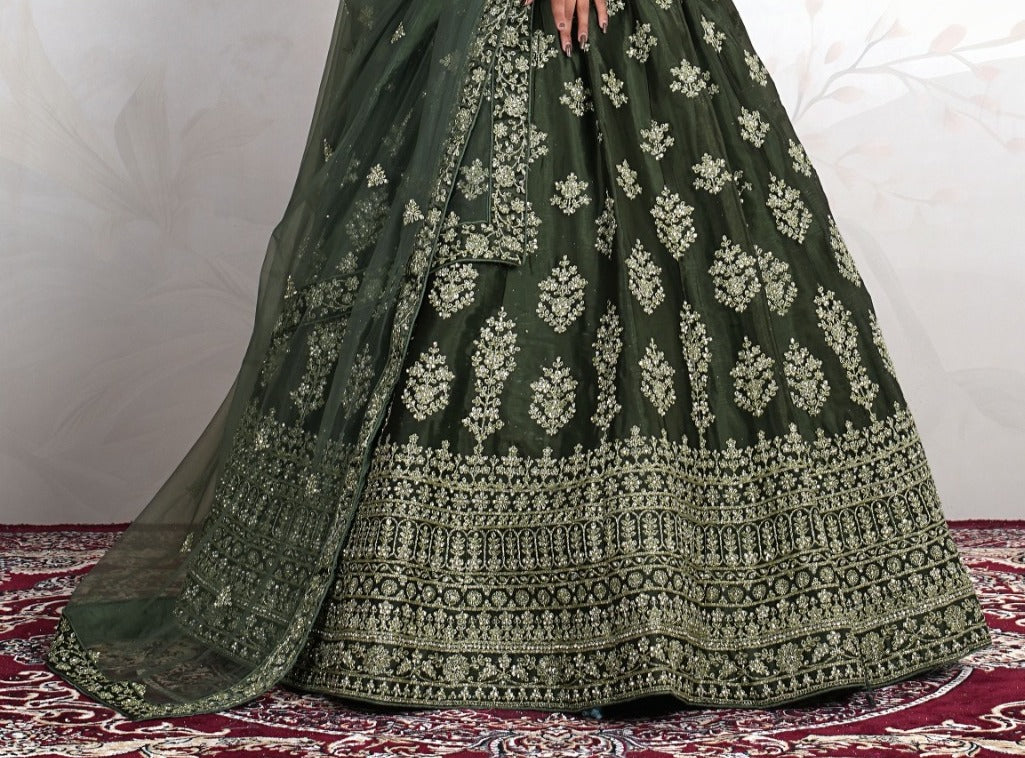 New Semi Stitiched Netted Lehenga Choli